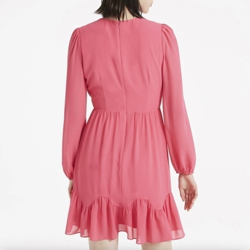 Milly Jackie Chiffon Dress in Punch / Pink Size 4 - Picture 3 of 11